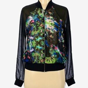 Milky Way Floral Sheer Bomber Jacket XS/S
